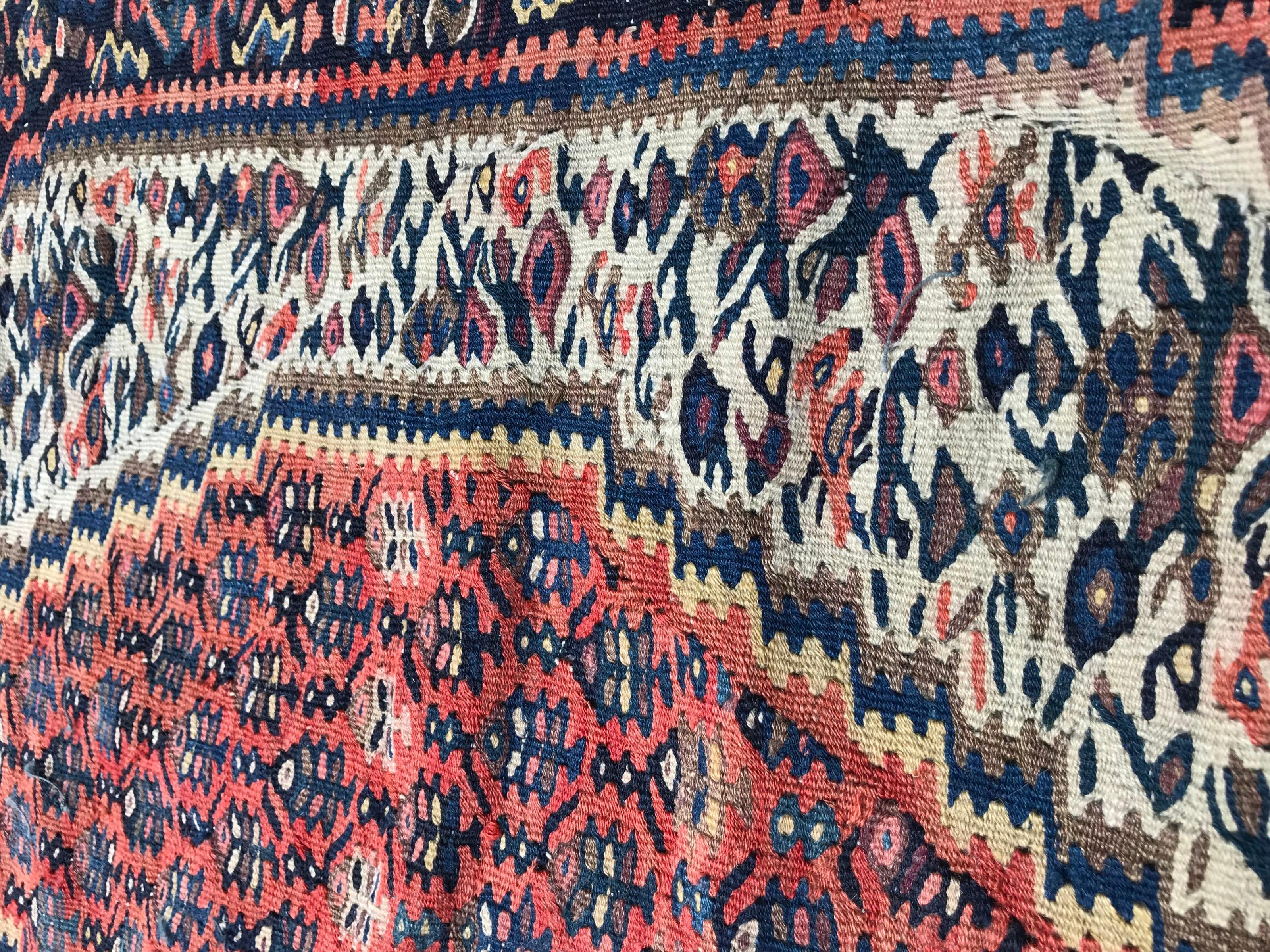 Central Asian Fine Vintage Seneh Flat Kilim