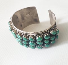 Fine Vintage silver Turquoise Cuff bracelet ethnographic tribal jewellery