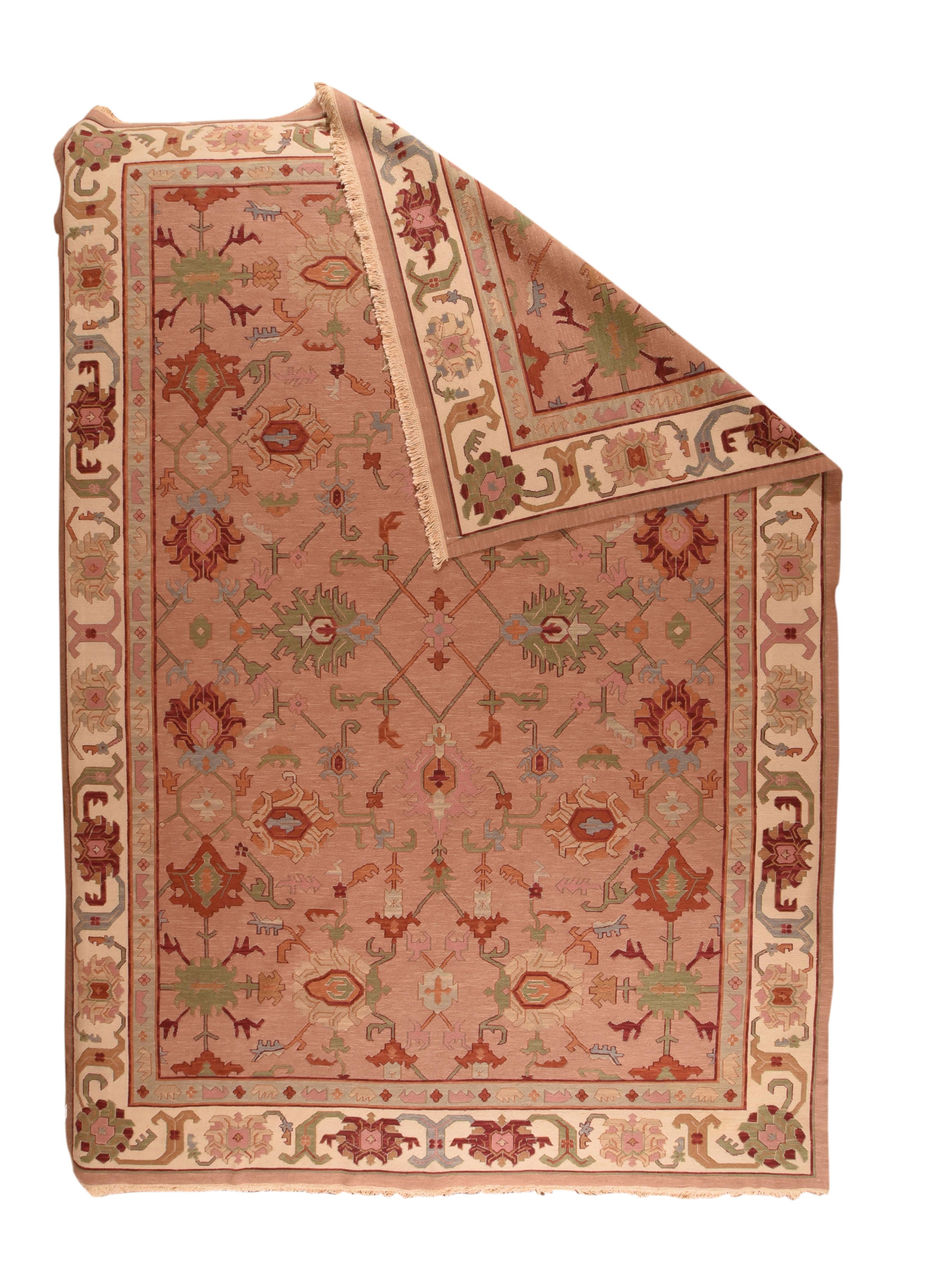 Late 20th Century Fine Vintage Sumak Manchoria/Russian Rug, Flat-Weave Hand Knotted, circa 1970s