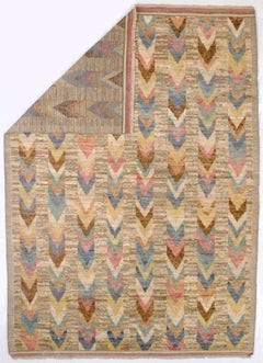 Feiner schwedischer Vintage-Designer-Teppich 5'1" x 7'3"