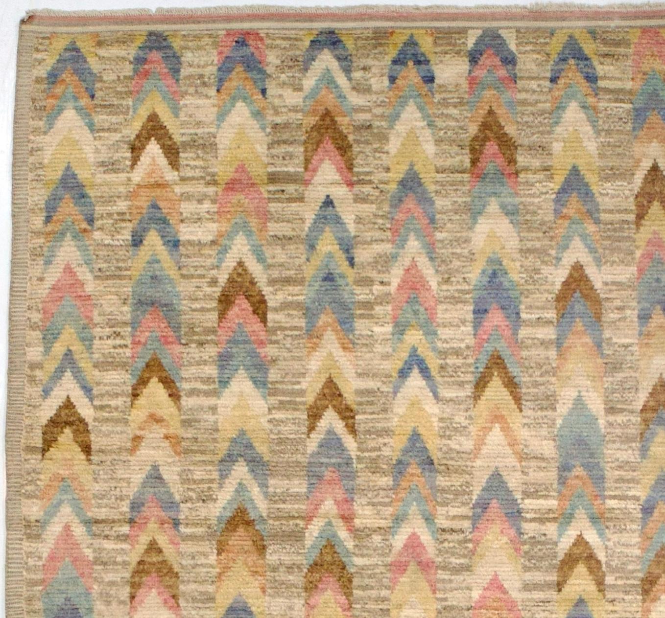 20th Century Fine Vintage Swedish Designer Rug 5’1