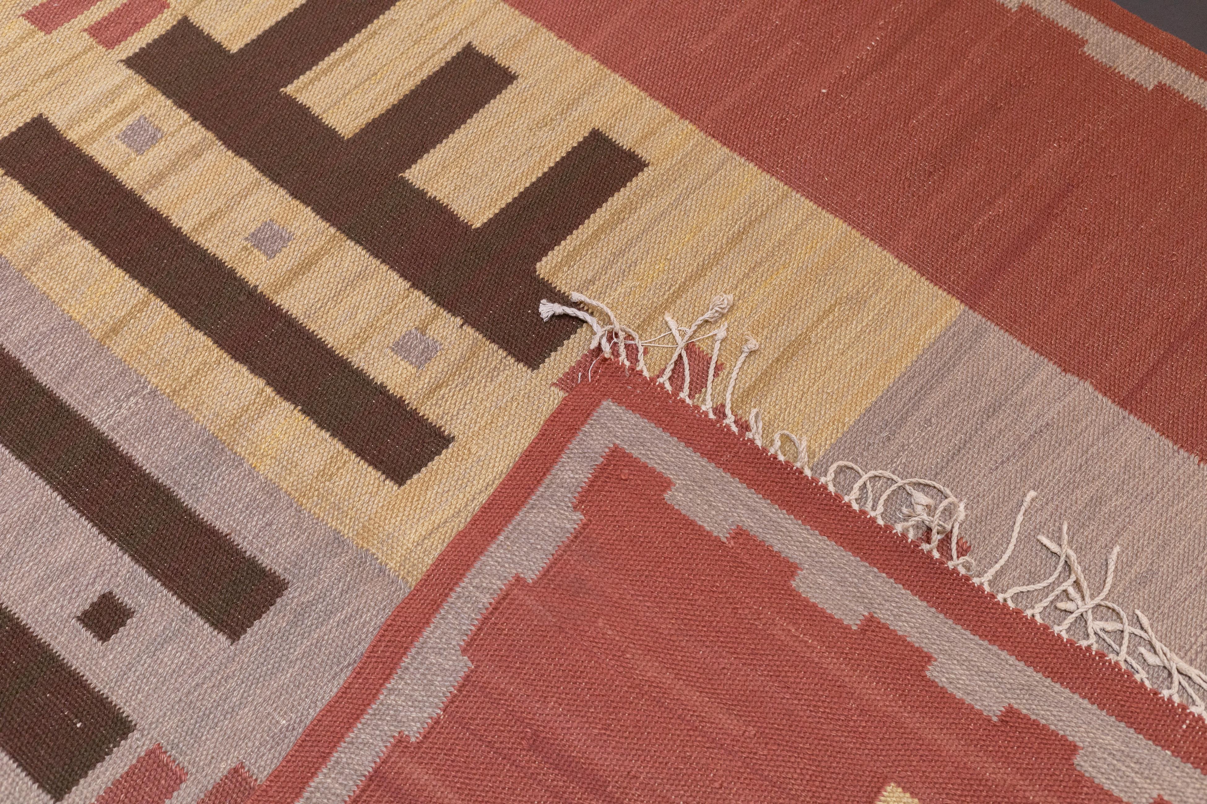 Tapis Kilim suédois à tissage plat 5'9'' x 10'3'' en vente 4