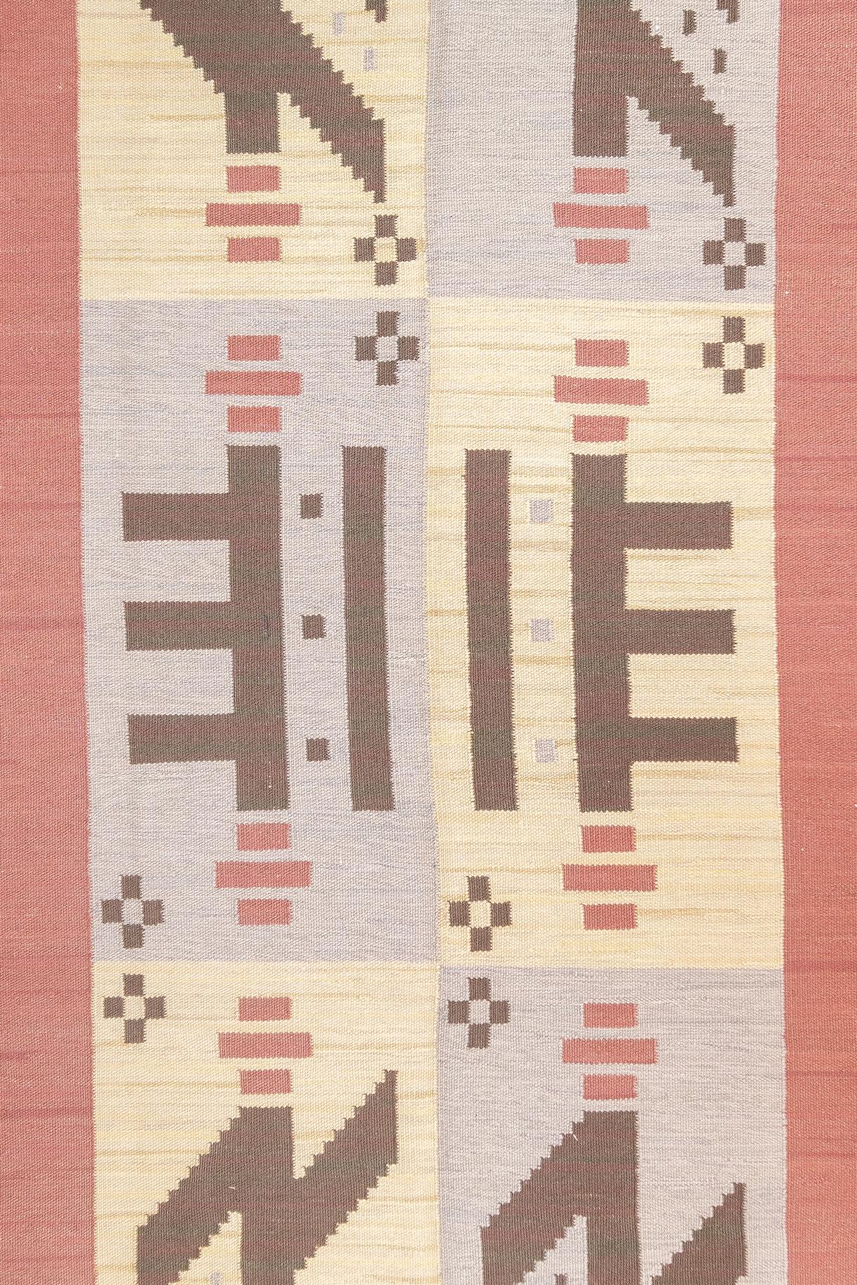Suédois Tapis Kilim suédois à tissage plat 5'9'' x 10'3'' en vente