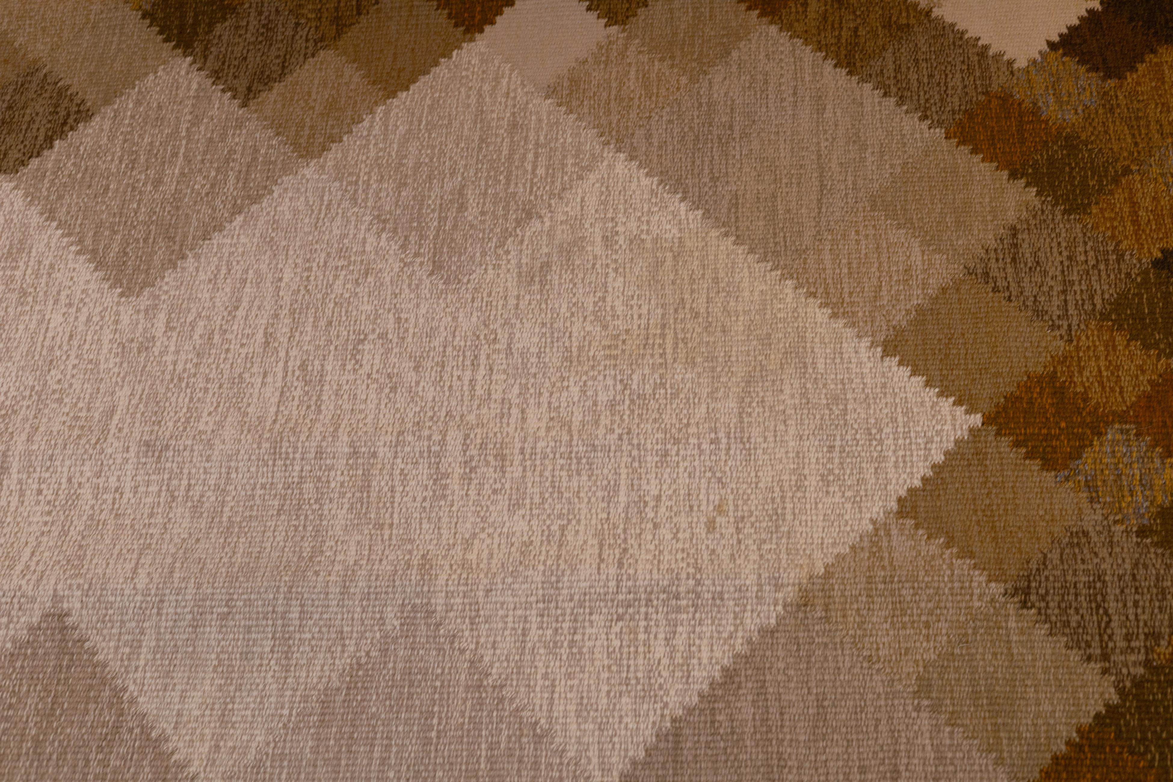 Lana Fine Vintage Swedish kilim Flat Weave Wool Rug 6'5'' x 9'1'' in vendita