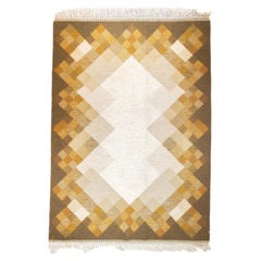 Fine Vintage Swedish kilim Flat Weave Wool Rug 6'5'' x 9'1''