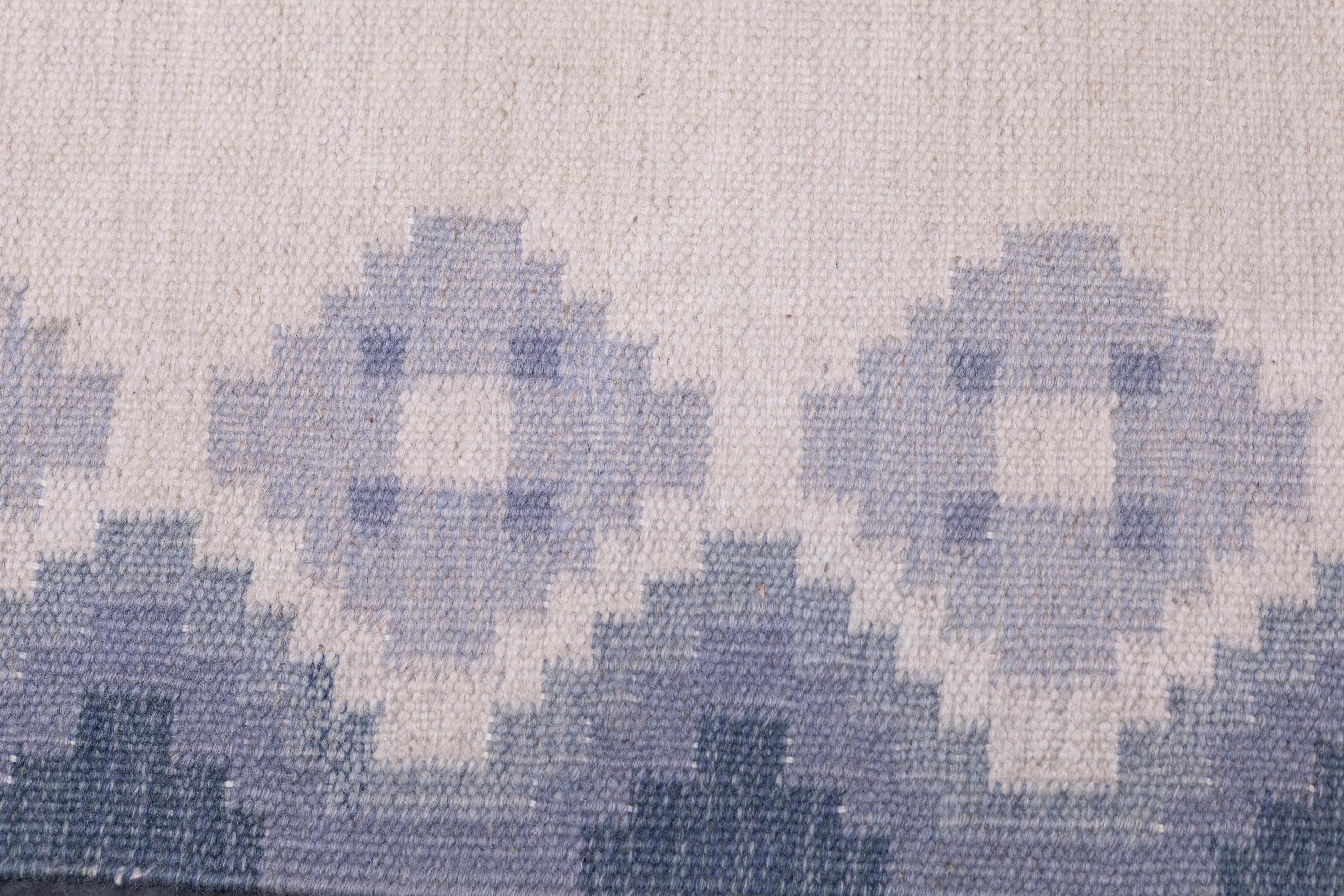Fina Alfombra Kilim Sueca Vintage 4'1'' x 5'8'' Lana en venta
