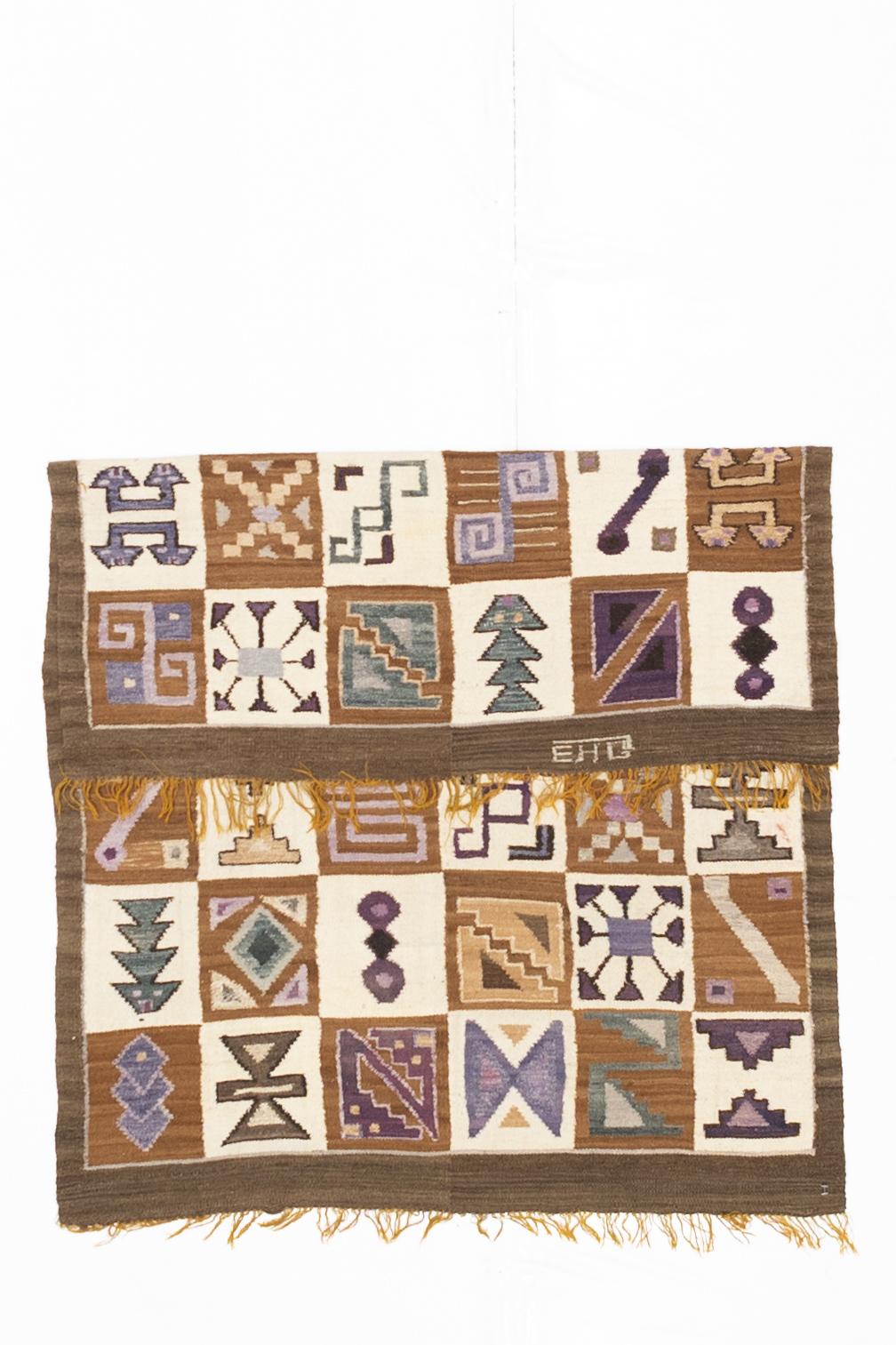 Vintage Rug & Kilim suédois en laine 3'7