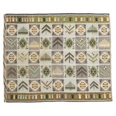 Fine Vintage Swedish Kilim Wool Rug 5'1" x 6’2"