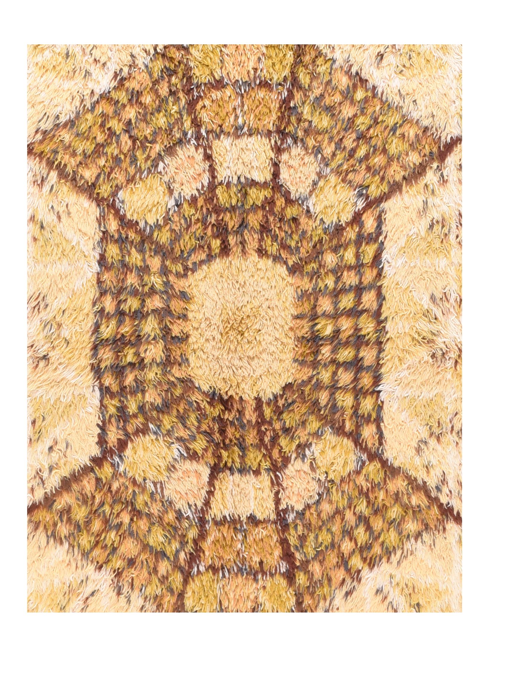 Vintage Swedish Shag Rug, hand knotted, circa 1950s

Design: Art Deco

Carpets and rugs have been handmade knotted wool in Sweden for centuries, taking on many different forms and functions over the course of time. Rugs woven in the traditional