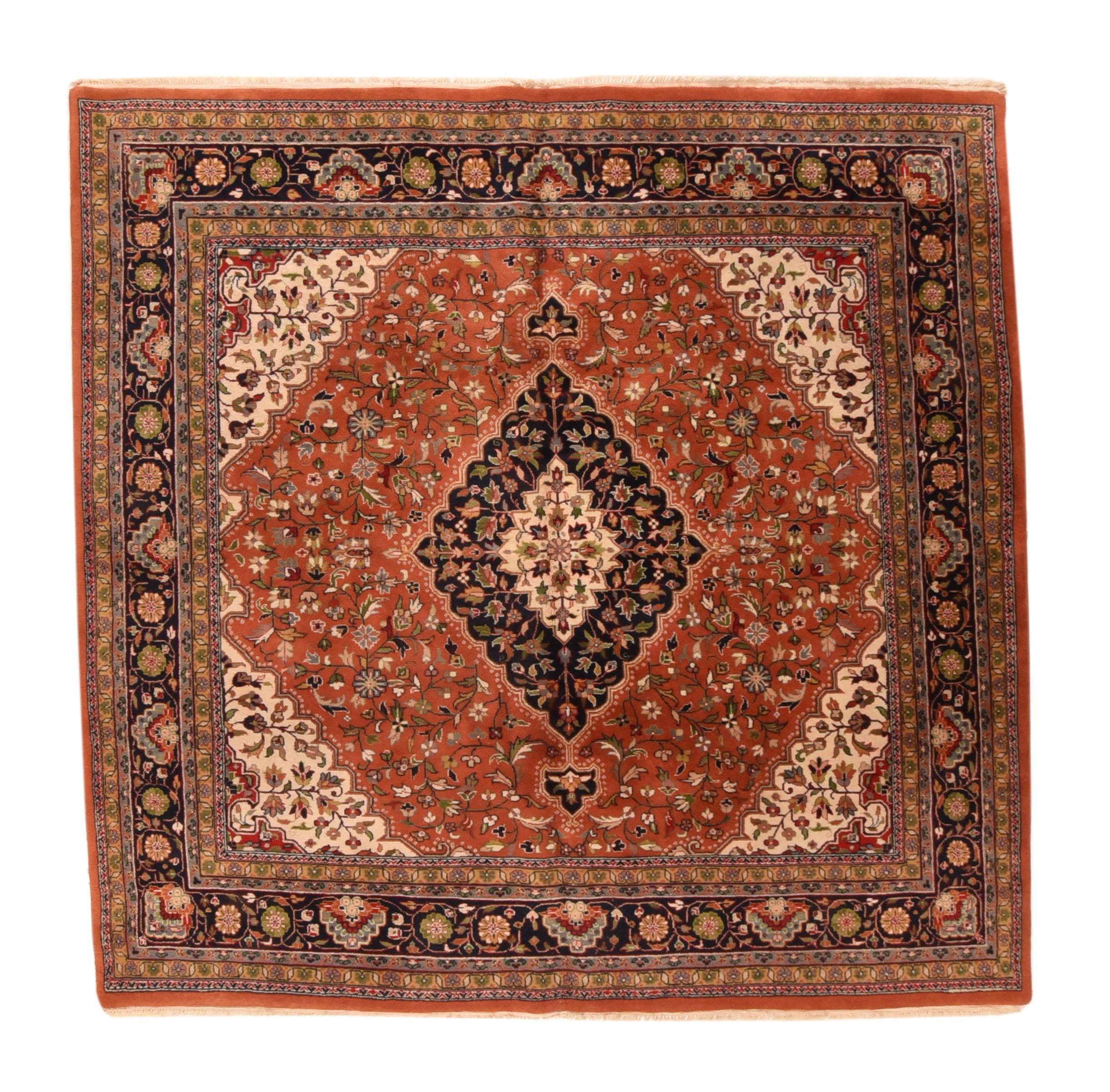 Hand-Knotted Indian Area Rug