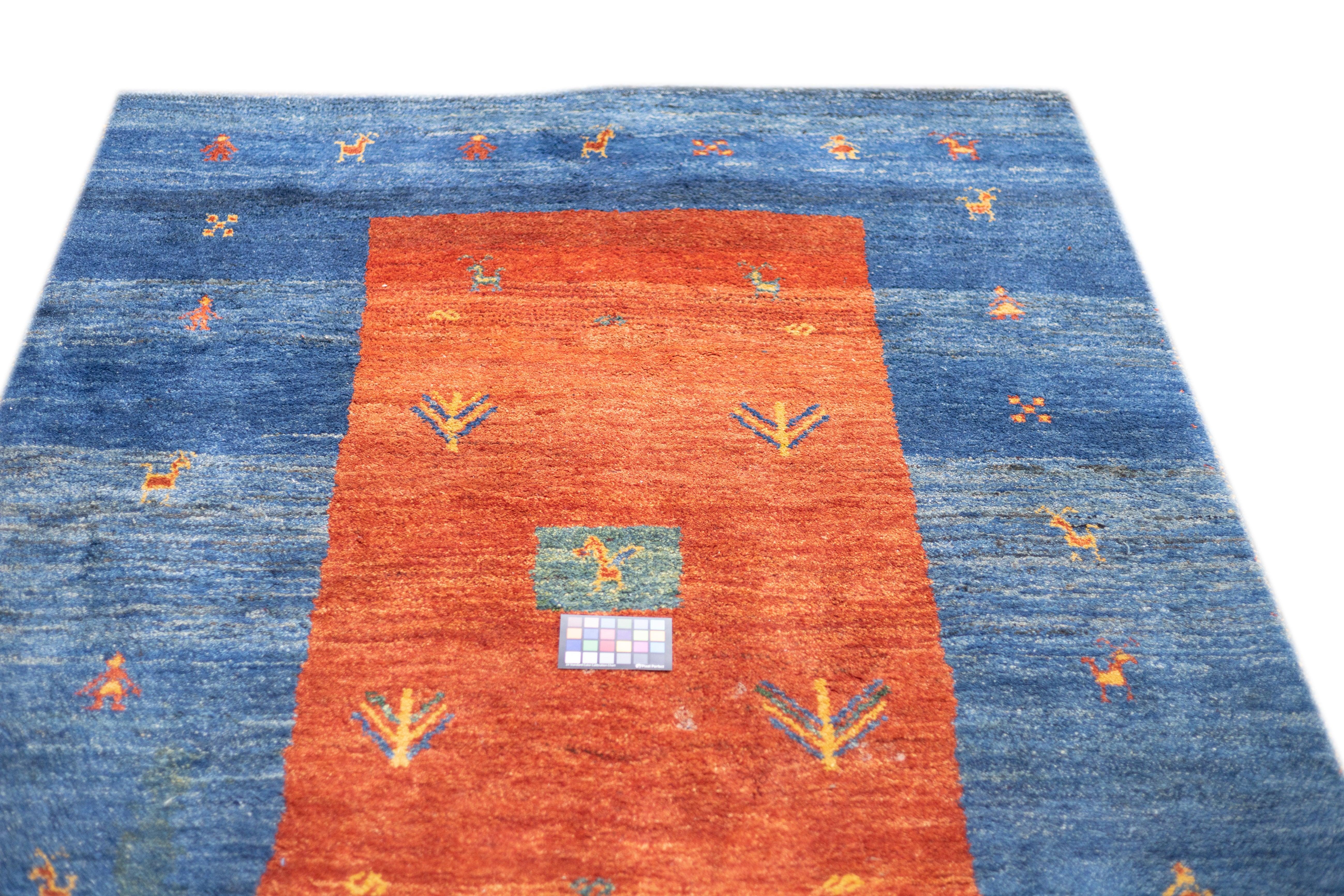 Fine Vintage Tribal Persian Gabbeh Rug 6'3'' x 9'3'' For Sale 5