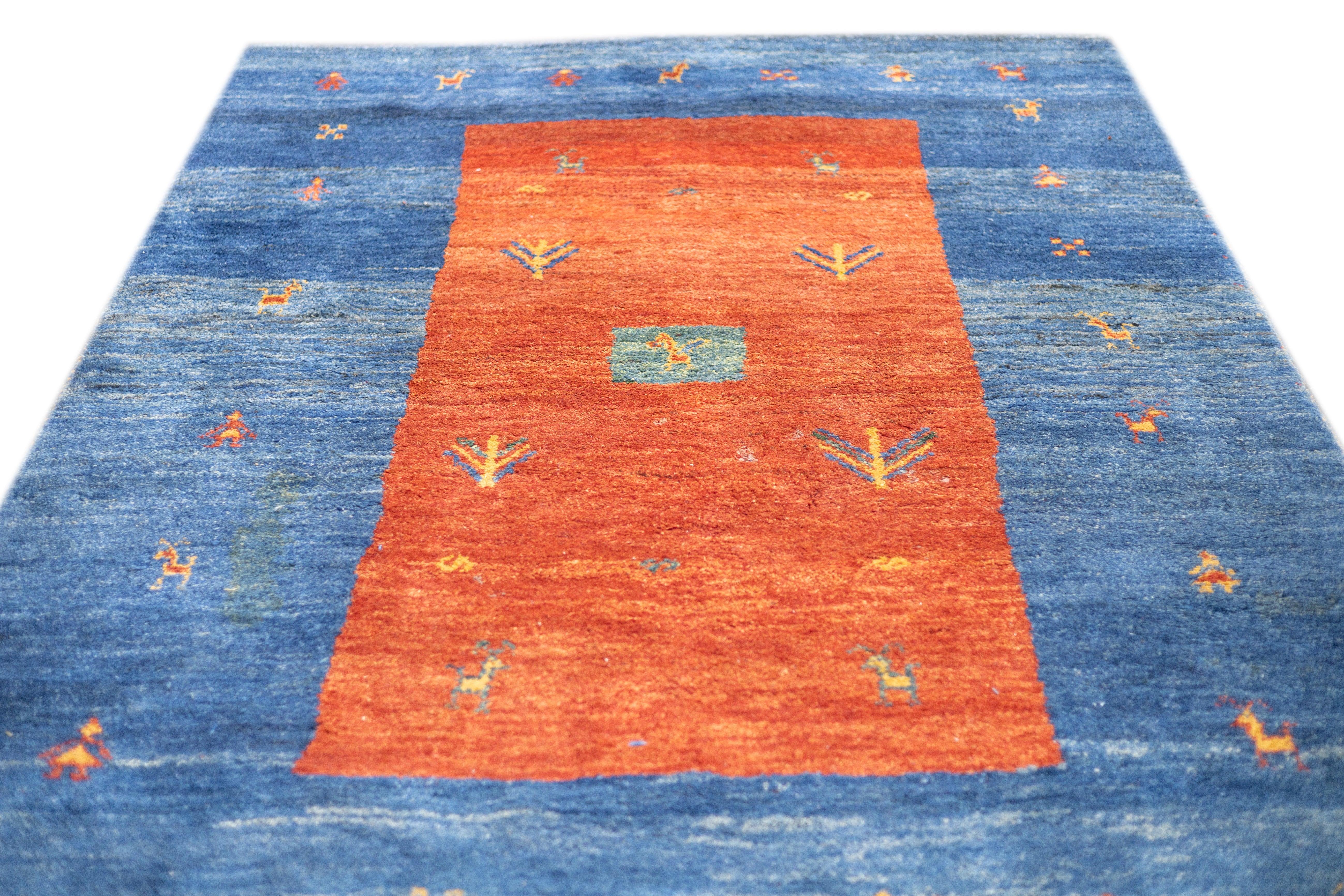 Fine Vintage Tribal Persian Gabbeh Rug 6'3'' x 9'3'' For Sale 3