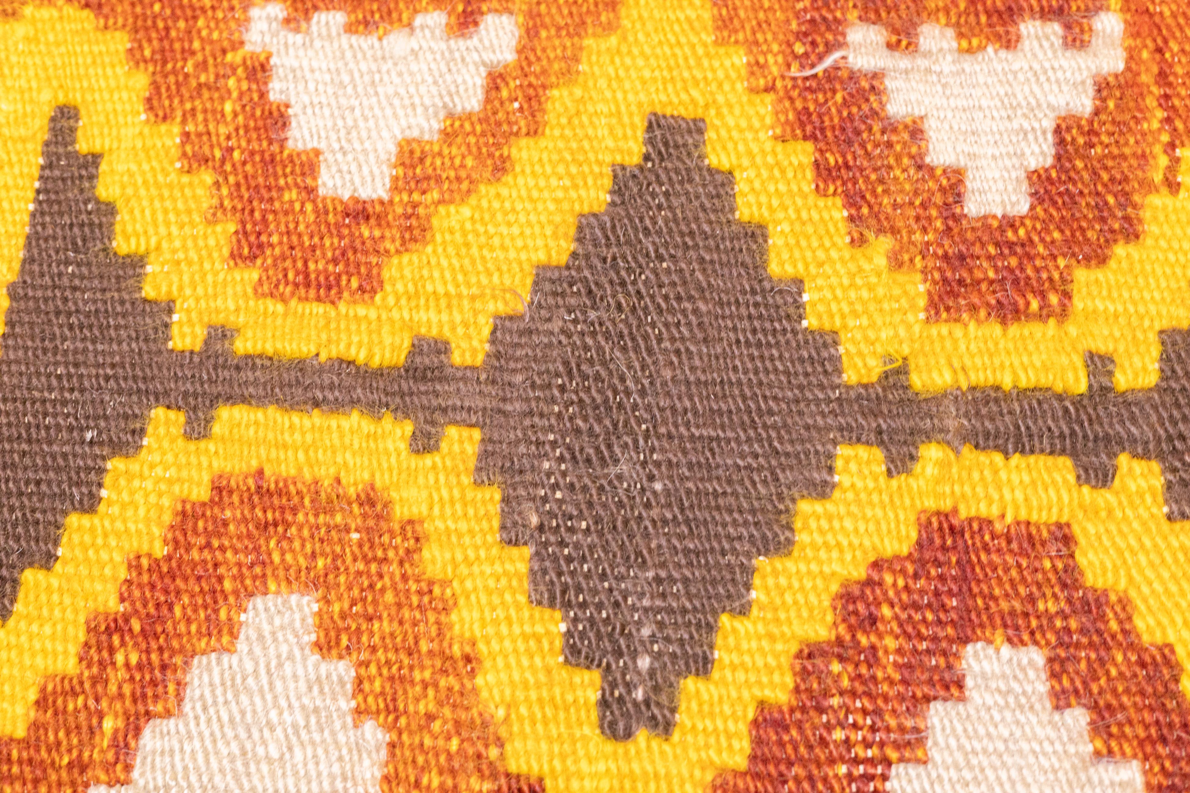 Fine Vintage Turkish Anatolian Kilim Wool Rug 2'2'' x 3'8'' For Sale 2