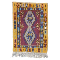 Tapis Kilim turc d'Anatolie vintage de 3'6'' x 4'10''