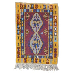 Tapis Kilim turc d'Anatolie vintage de 3'6'' x 4'10''