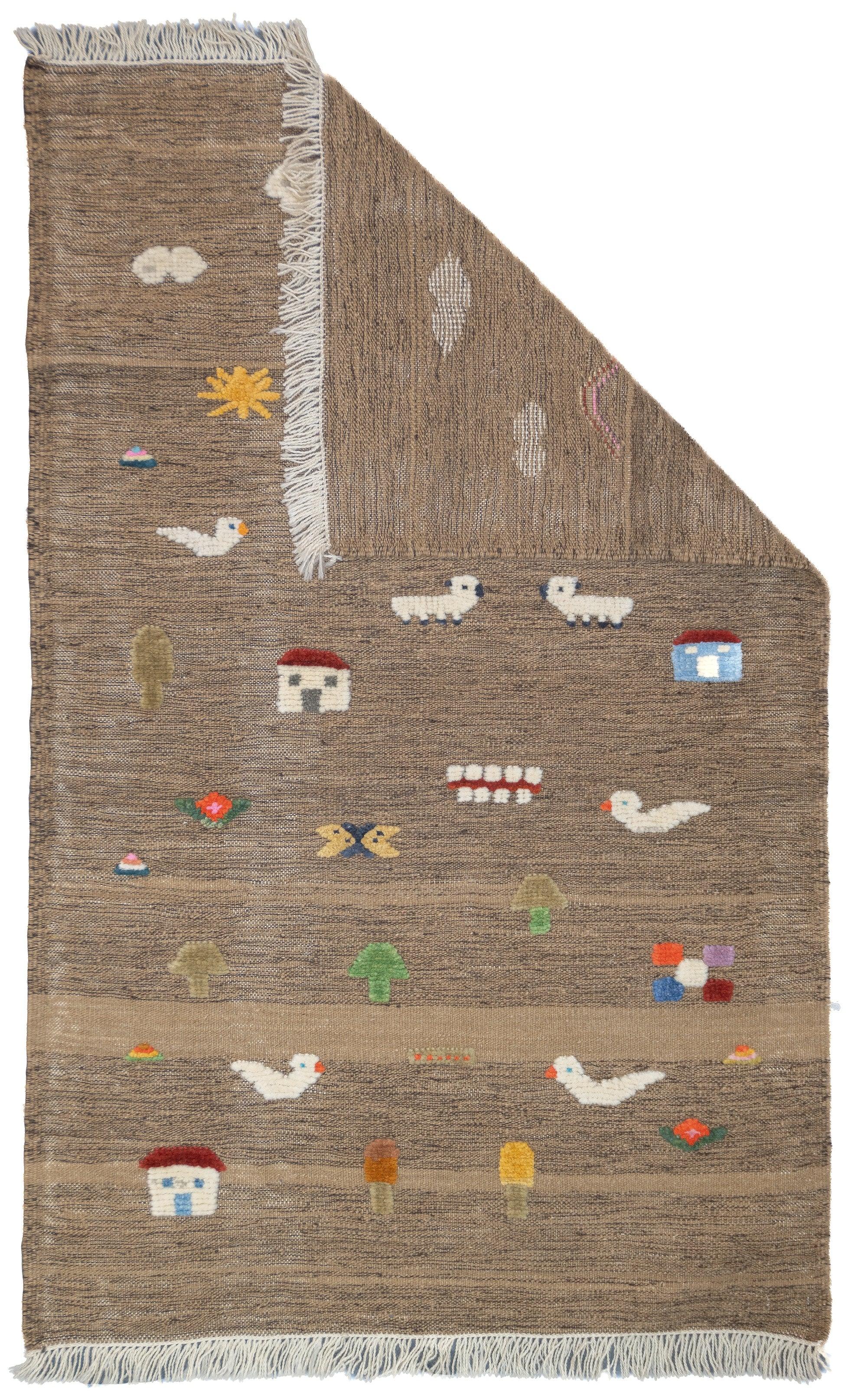 Feiner türkischer Vintage-Kilim-Teppich 3'2'' x 5'1''. Eher eine Technik als eine Art von Teppichen. Die Technik ist: Schlitztapisserie, geteilte Kett- und Schussfäden, einfache oder doppelte Schussfäden ineinandergreifend. Bezieht sich auch auf