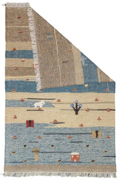 Fina Alfombra Kilim Turca Vintage 3'8'' x 5'7''