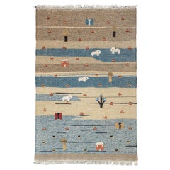 Tapis Kilim turc vintage de 3'8'' x 5'7''