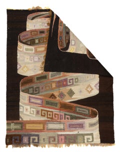 Feiner türkischer Kilim-Teppich im Vintage-Stil 4'0" x 5'0"