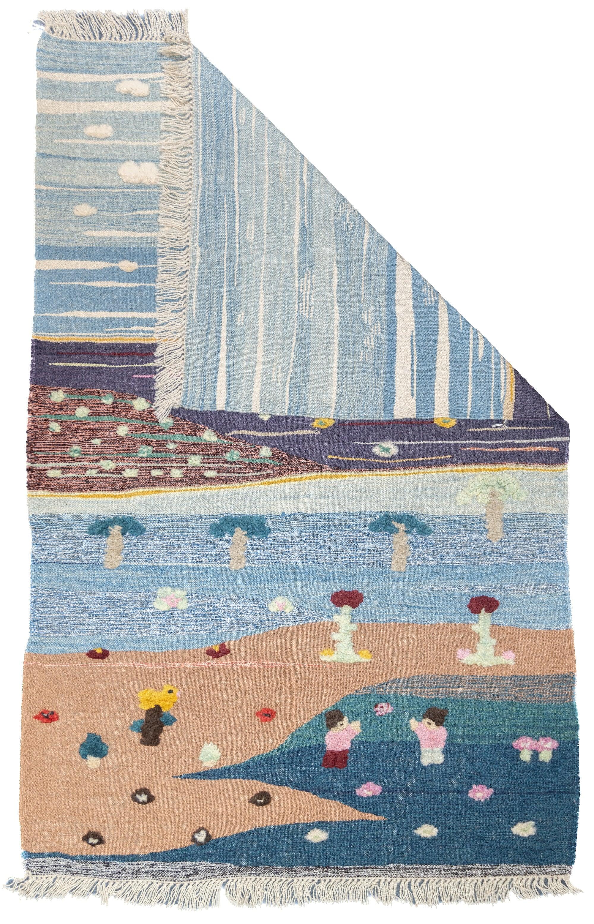Feiner türkischer Vintage-Kilim-Teppich 4'0
