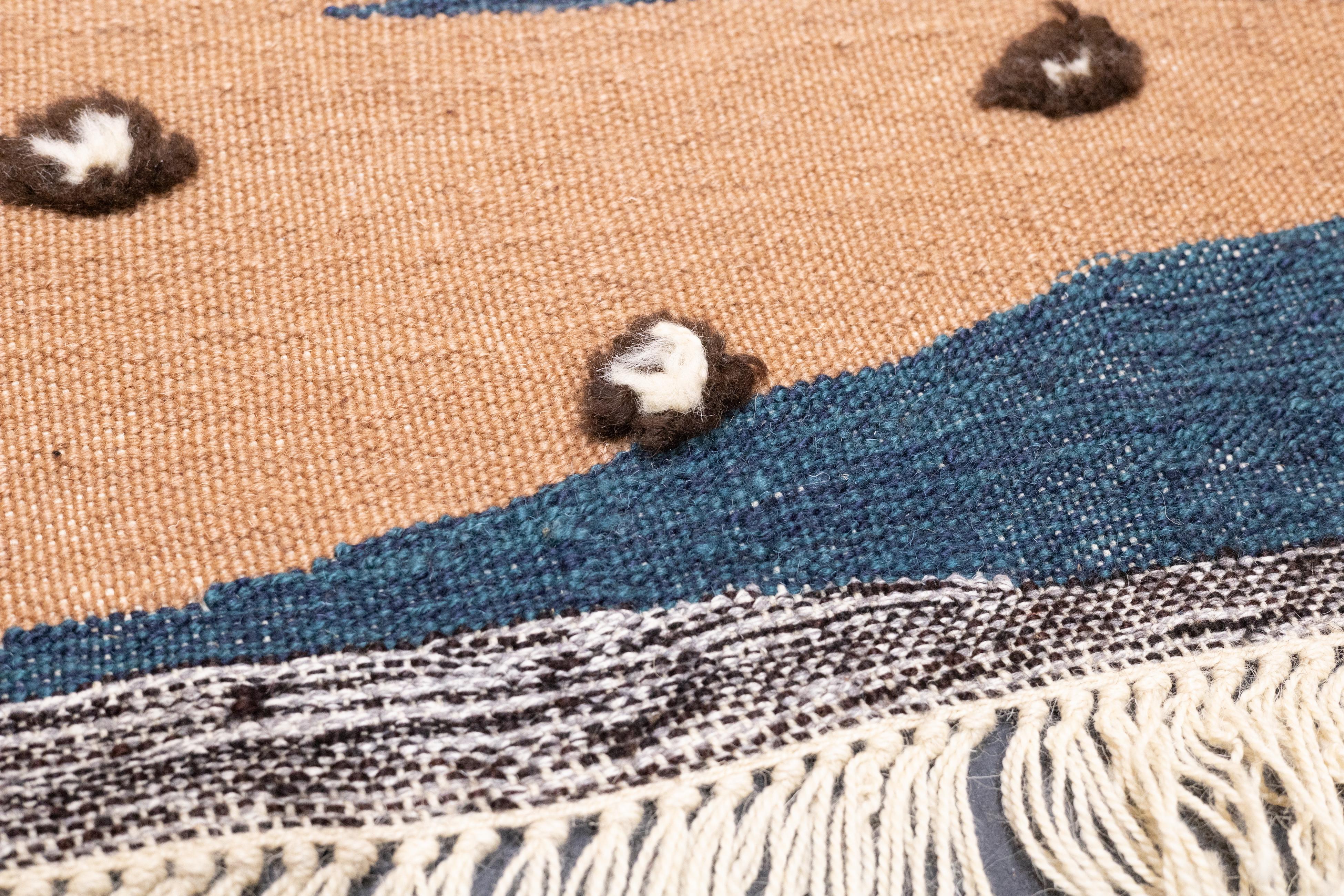 Türkischer Vintage-Kelim-Teppich im Vintage-Stil 4'0