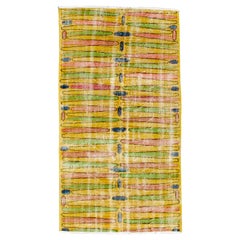 Fine Vintage Türkisch Moderner Wollteppich 3'9" x 7'