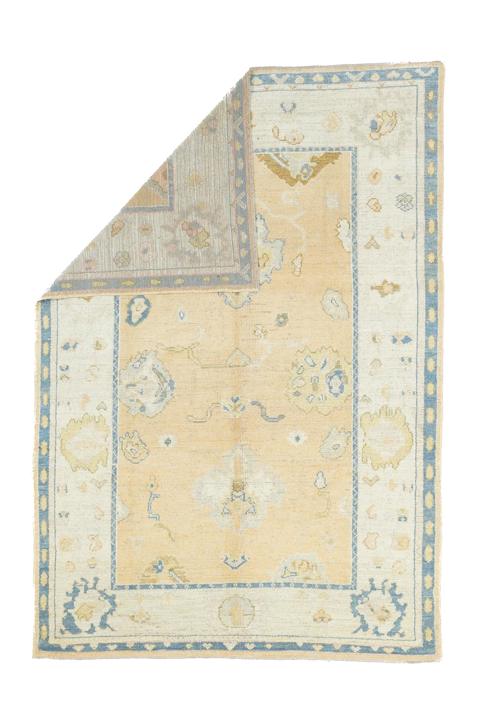 Tappeto Oushak turco d'epoca 6'3