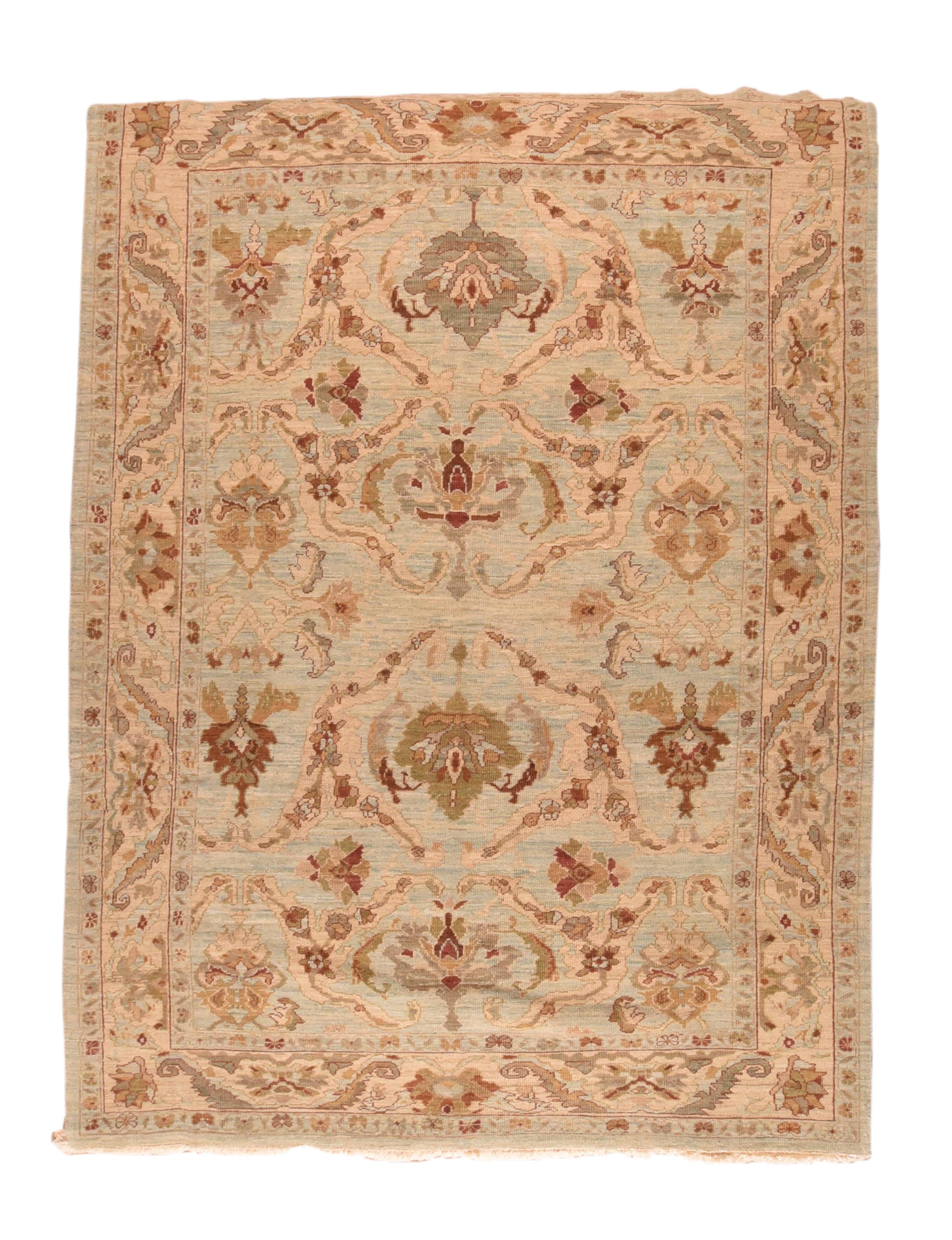 Vintage Turkish Oushak Area Rug, Hand Knotted, circa 1970s In Good Condition In New York, NY