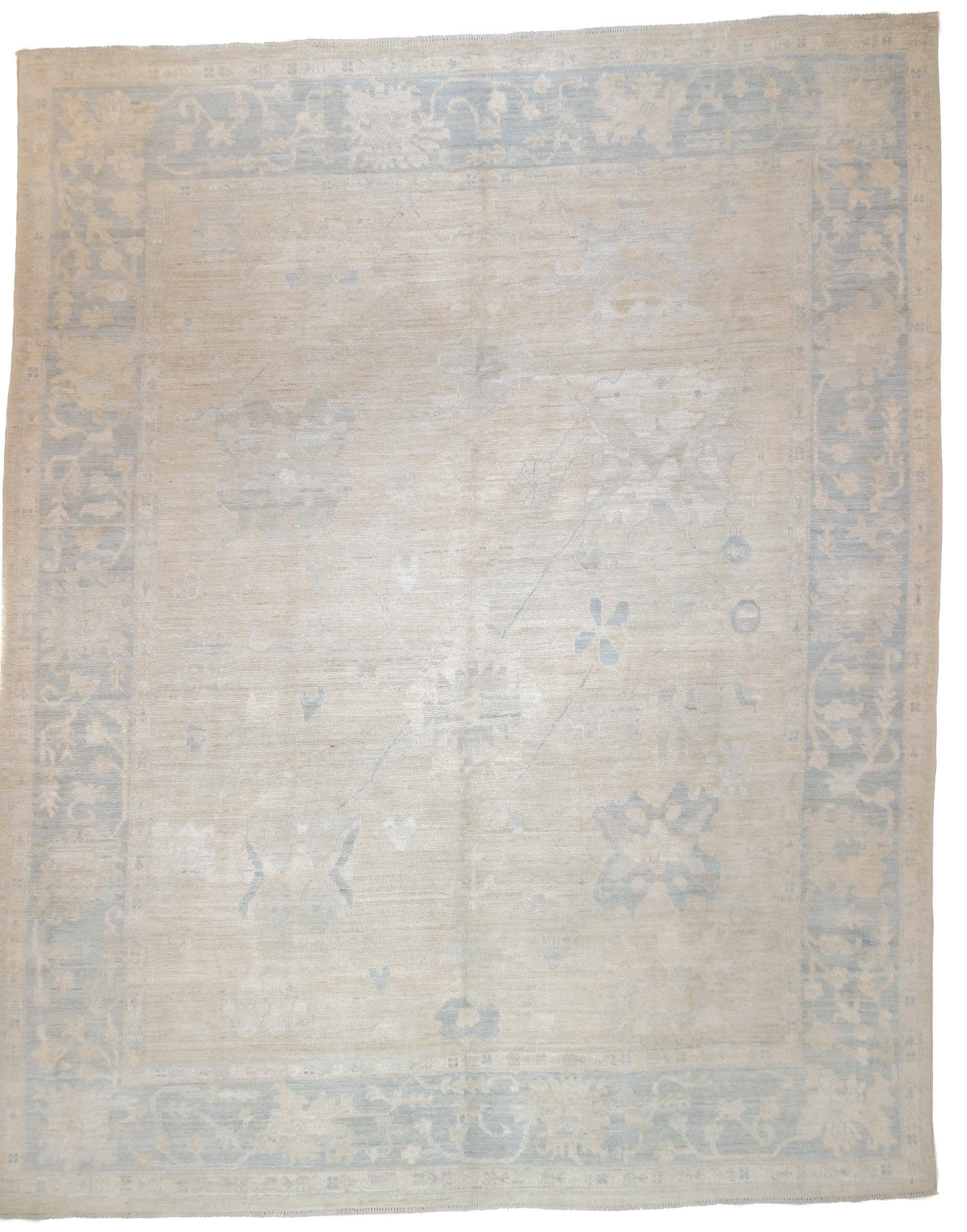 Turc Fine tapis turc Oushak en laine vintage 8'1'' x 10'2'' en vente