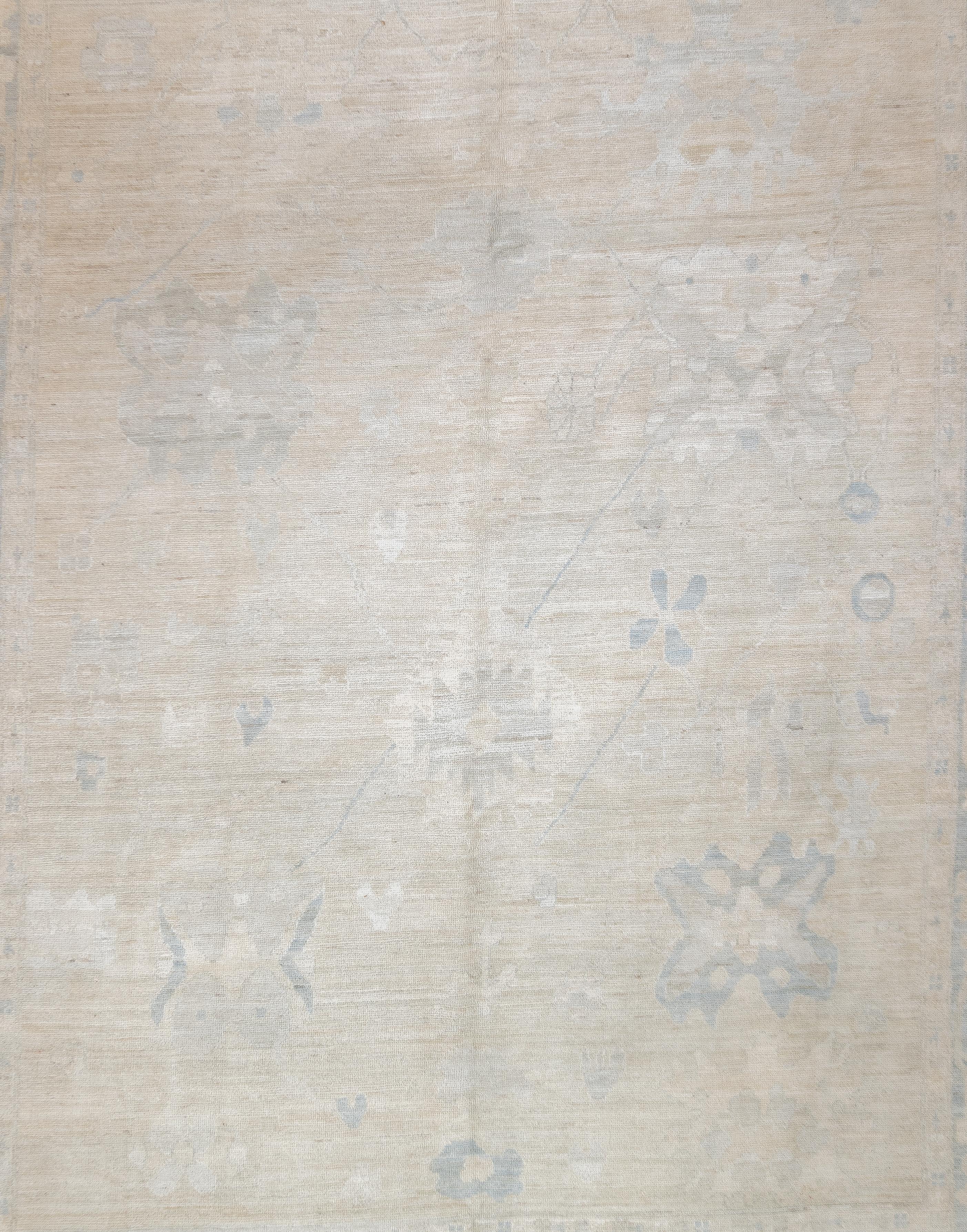 Fine tapis turc Oushak en laine vintage 8'1'' x 10'2'' Excellent état - En vente à New York, NY