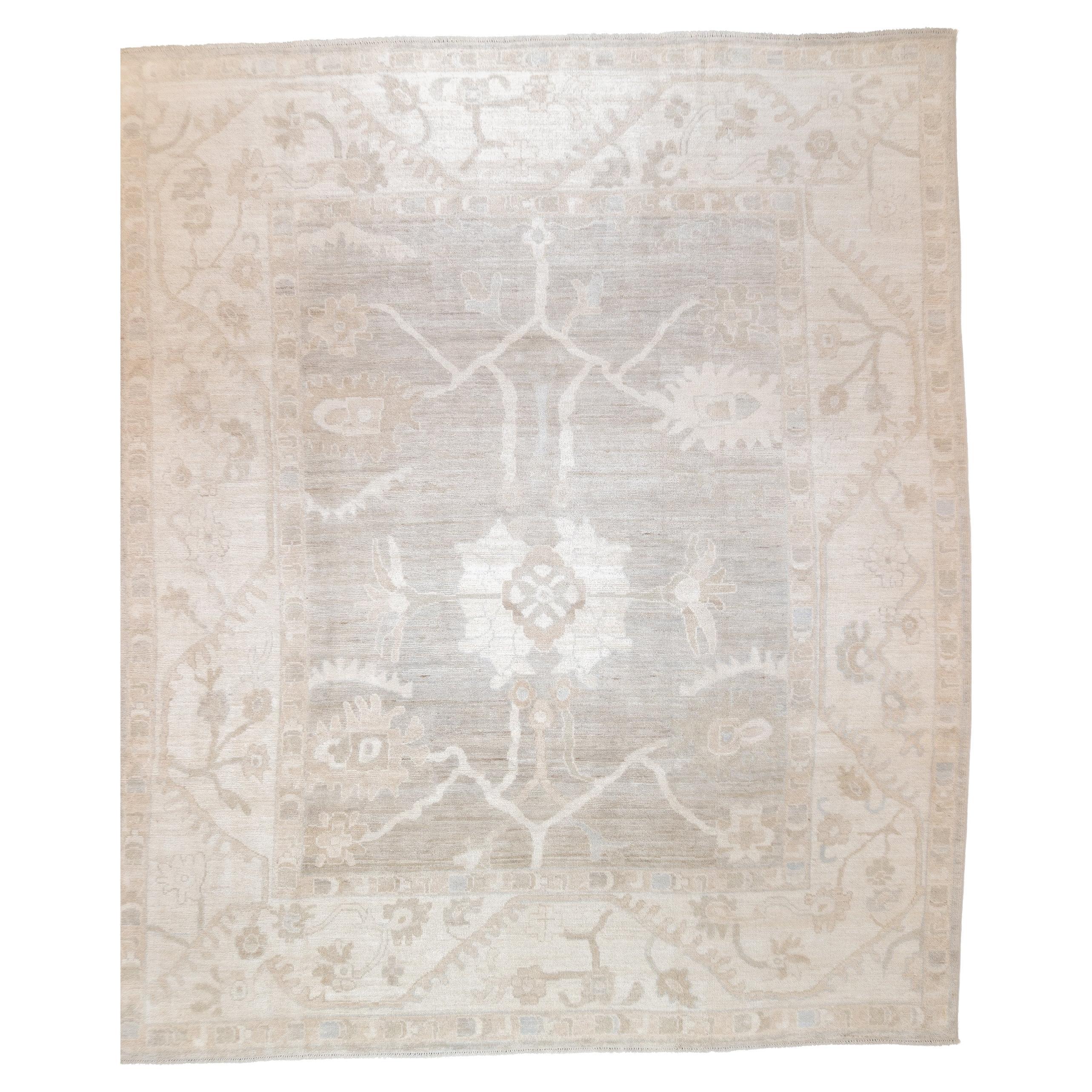 Fine Vintage Turkish Oushak Wool Rug 8'1'' x 9'8''