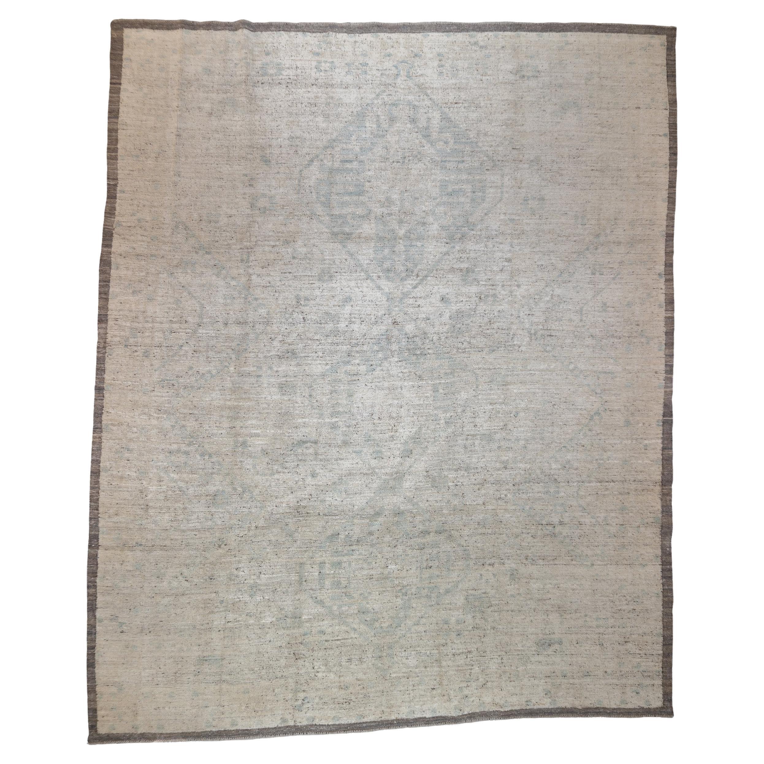 Fine Vintage Turkish Oushak Wool Rug 8'2'' x 9'11''