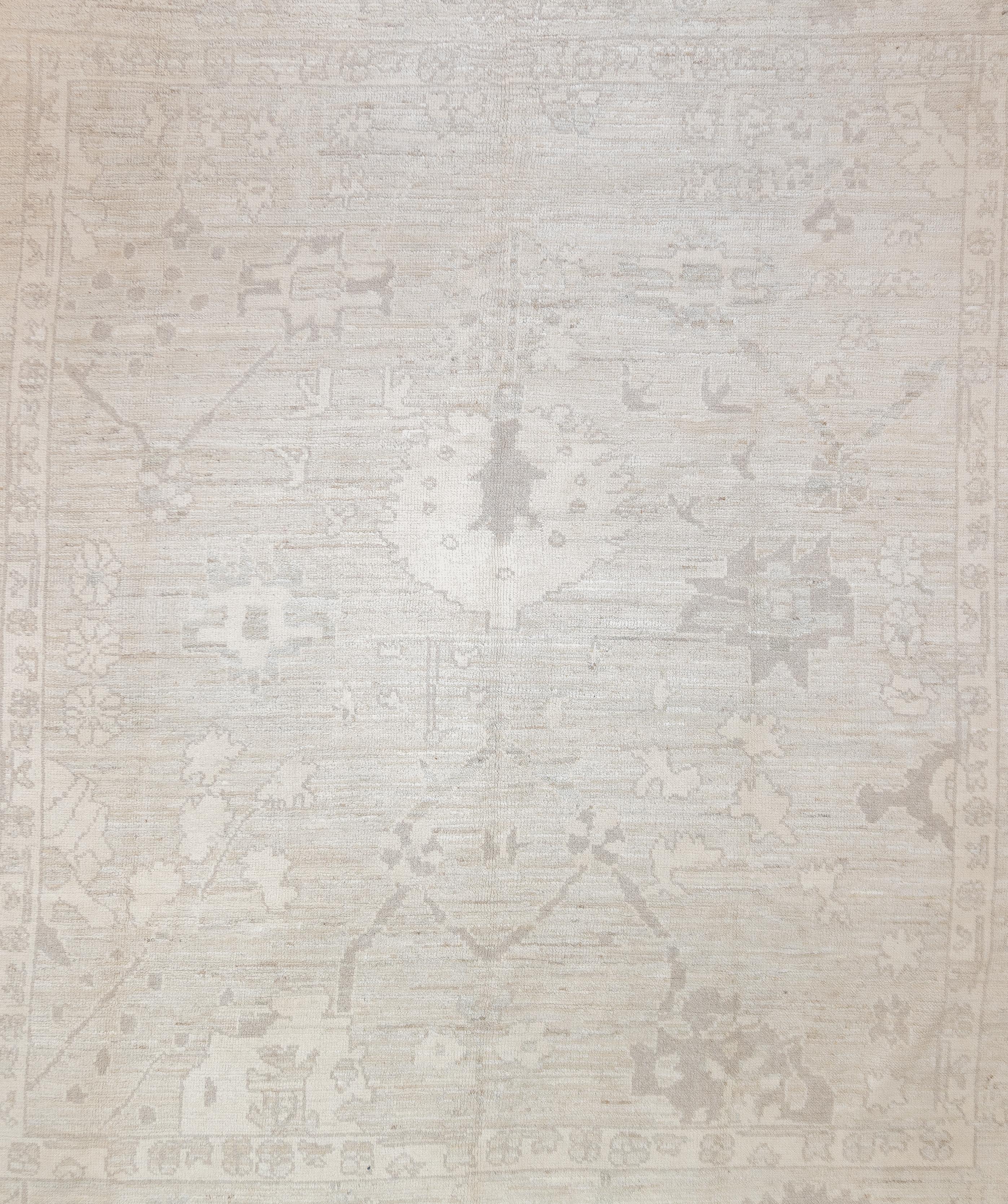 20th Century Fine Vintage Turkish Oushak Wool Rug 8'4'' x 10' For Sale