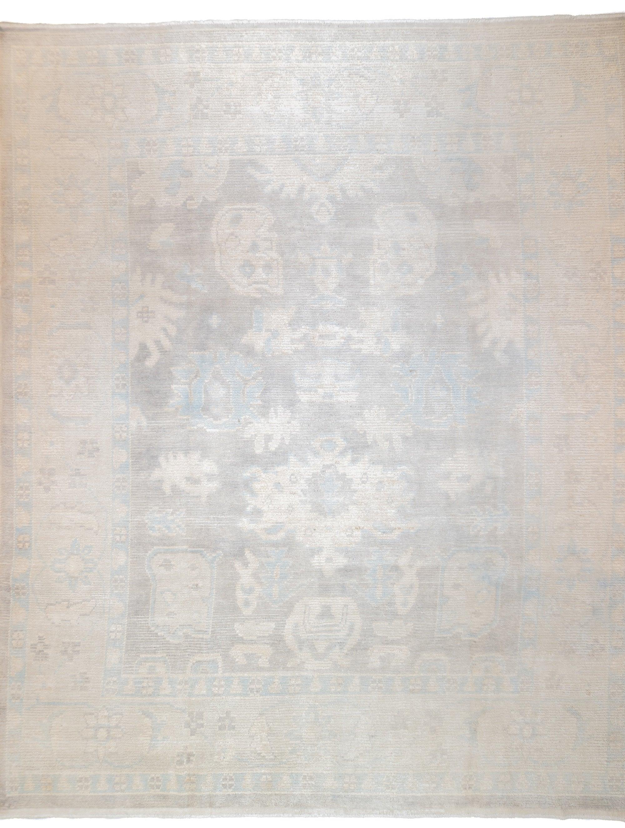 Fina alfombra vintage turca de lana Oushak 8'5'' x 10'5'' Turco en venta