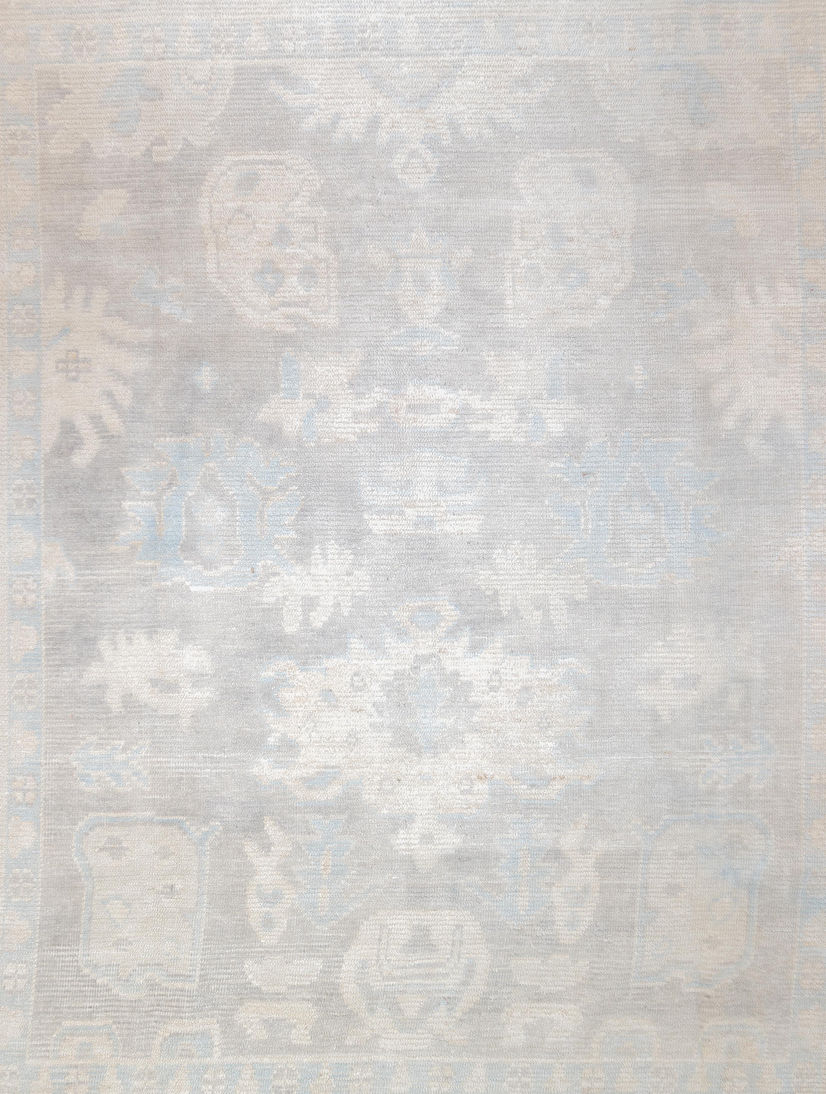 Fina alfombra vintage turca de lana Oushak 8'5'' x 10'5'' en Bueno estado para la venta en New York, NY