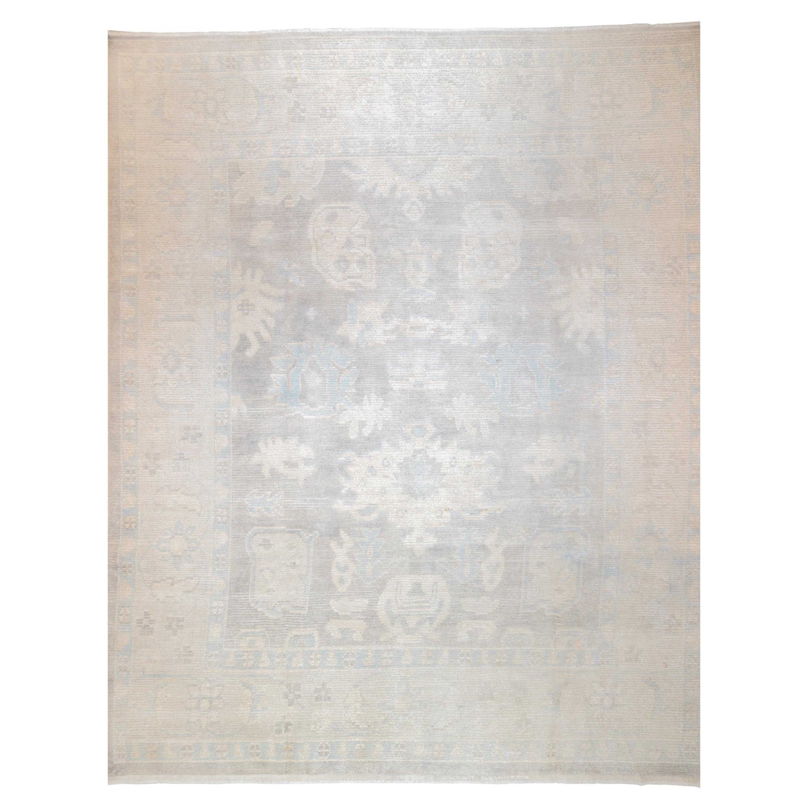 Fine Vintage Turkish Oushak Wool Rug 8'5'' x 10'5''