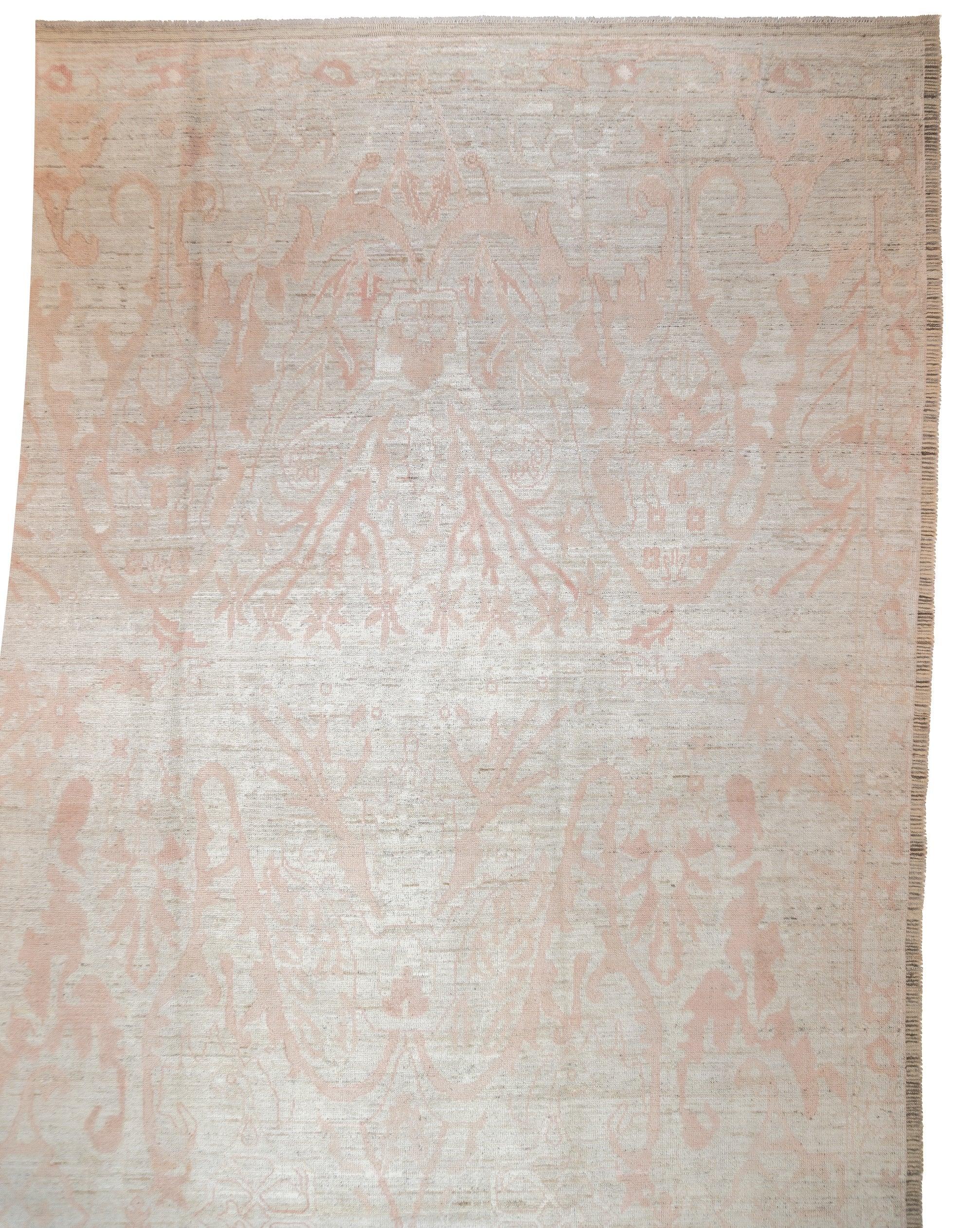 Türkischer Oushak-Wollteppich im Vintage-Stil 9'3'' x 12'3'' im Zustand „Gut“ im Angebot in New York, NY