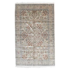 Fine Vintage Turkish Silk Hereke Rug 5’0" x 8’0"