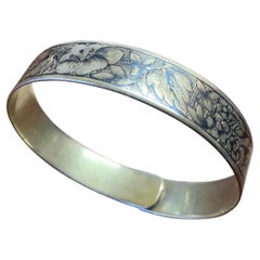 Fine Vintage Unique Silver-Guilt Niello Bracelets