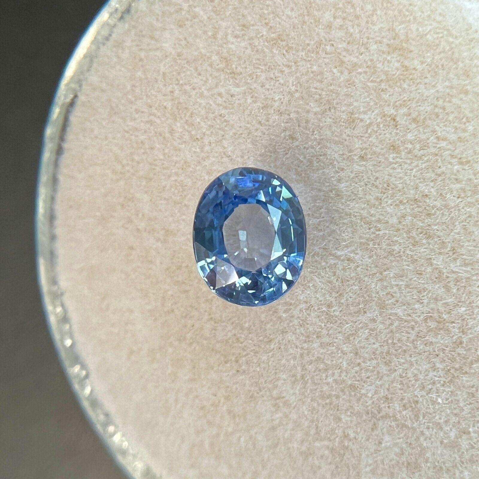 Taille ovale Saphir de Ceylan bleu vif de 0,89 carat, taille ovale, pierre précieuse non sertie, 5,8 x 4,8 mm, VVS en vente