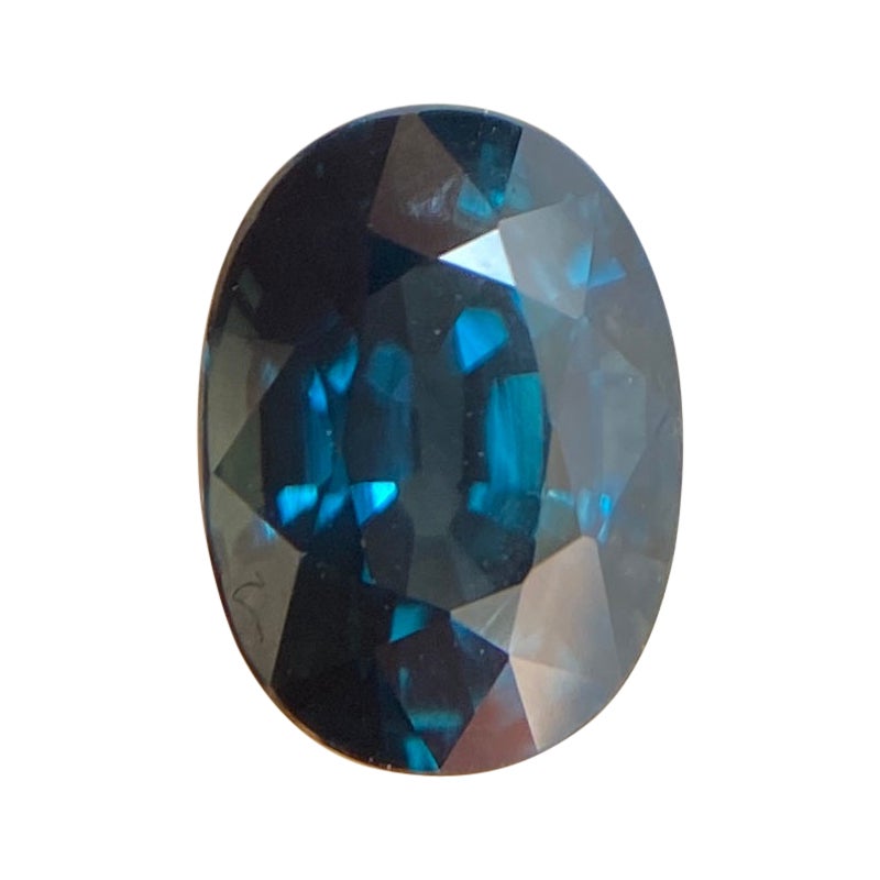 Zaffiro fine blu vivido verde verde acqua 1,33ct taglio ovale Gemma sfusa