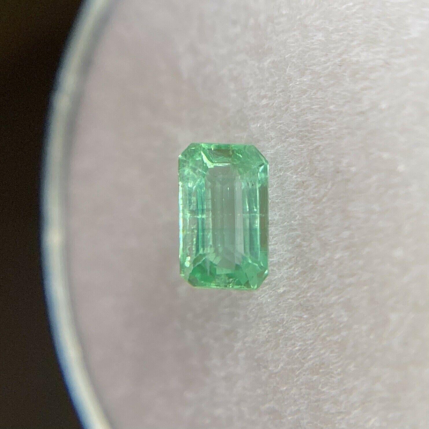 Fine Vivid Green Natural Emerald 0.35ct Rare Loose Emerald Octagon Cut Gemstone In New Condition In Birmingham, GB