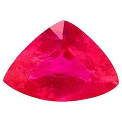 Fine Vivid Pink Red Natural Ruby 0.50ct Trillion Triangle Cut Rare Gem