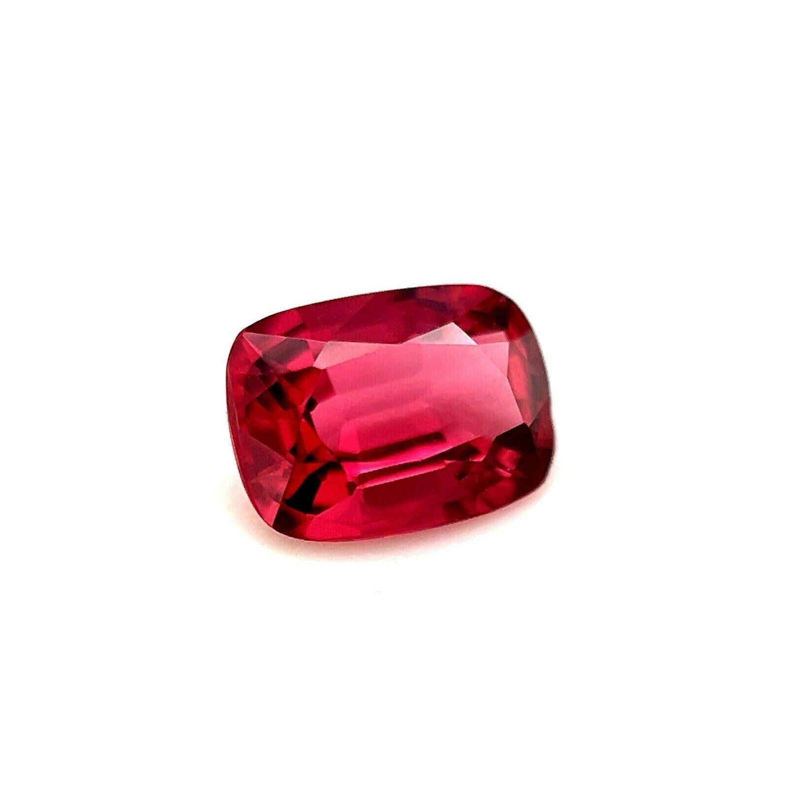 Fine Vivid Pink Red Natural Spinel 0.85ct Cushion Cut 6.5x4.8mm Loose Rare Gem

Natural Pink Red Spinel Gemstone.
Beautiful natural 0.85 Carat spinel with a vivid pink red colour and excellent clarity. Very clean stone, also has an excellent cushion