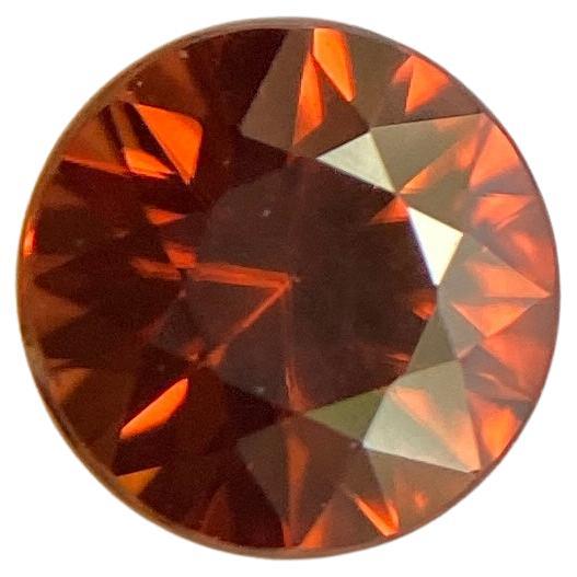 Fine Vivid Red Orange Zircon 0.71ct Round Diamond Cut Natural Loose Gem