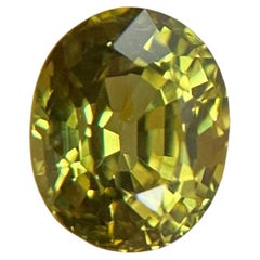 FINE Vivid Yellow Green Australian Sapphire Oval Cut 0.80ct UNTREATED 5.5x4.4mm