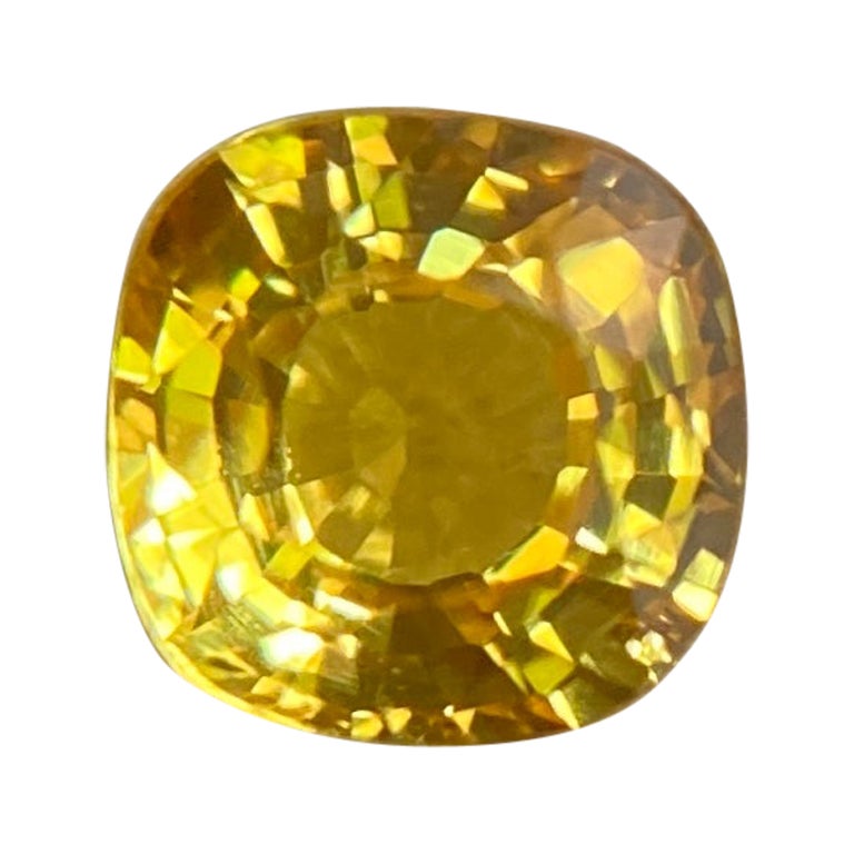 Feiner lebhaft gelber unbehandelter australischer Saphir 0::64ct Quadratischer Kissenschliff
