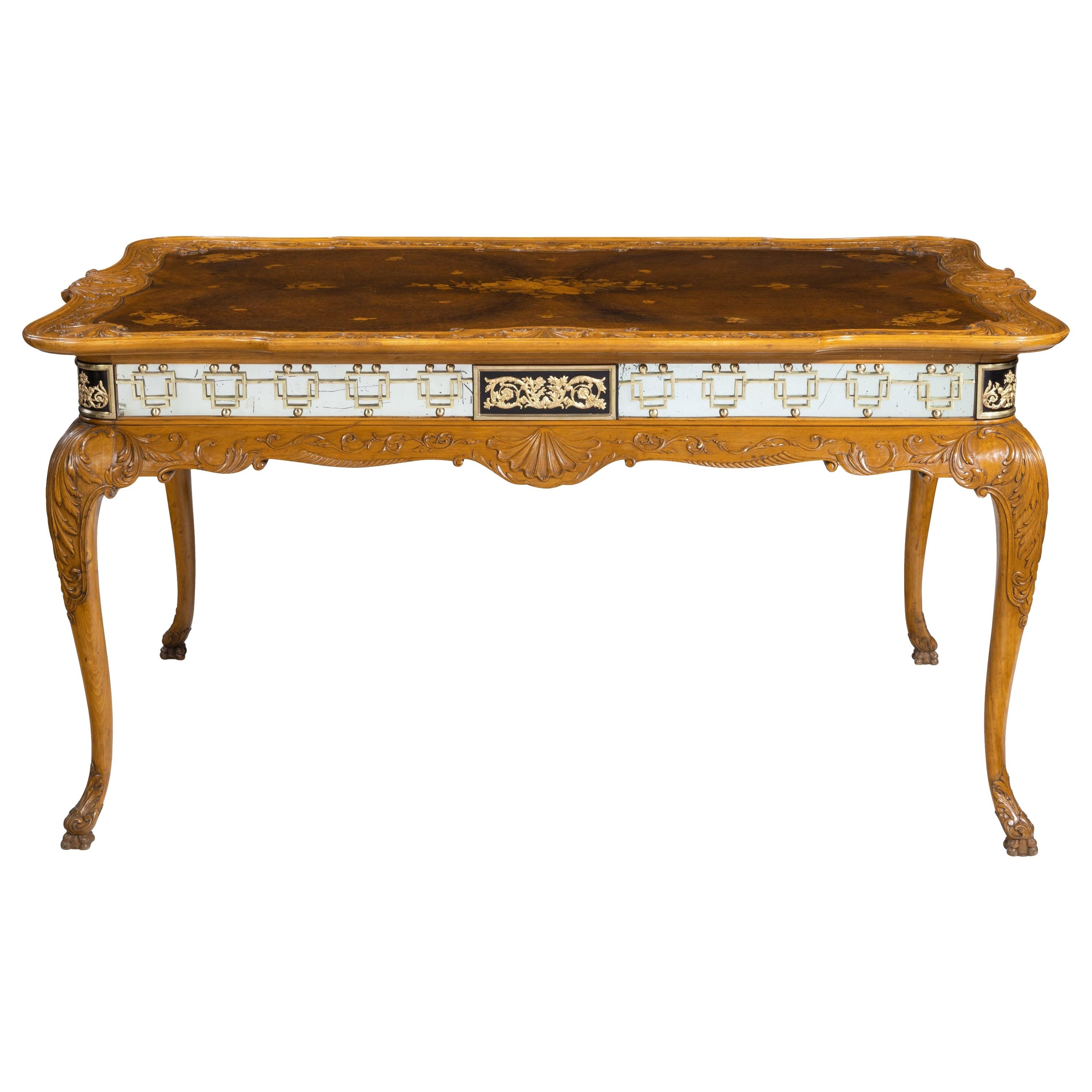 Fine Walnut and Burr Walnut Orientalist Centre Table, 1920