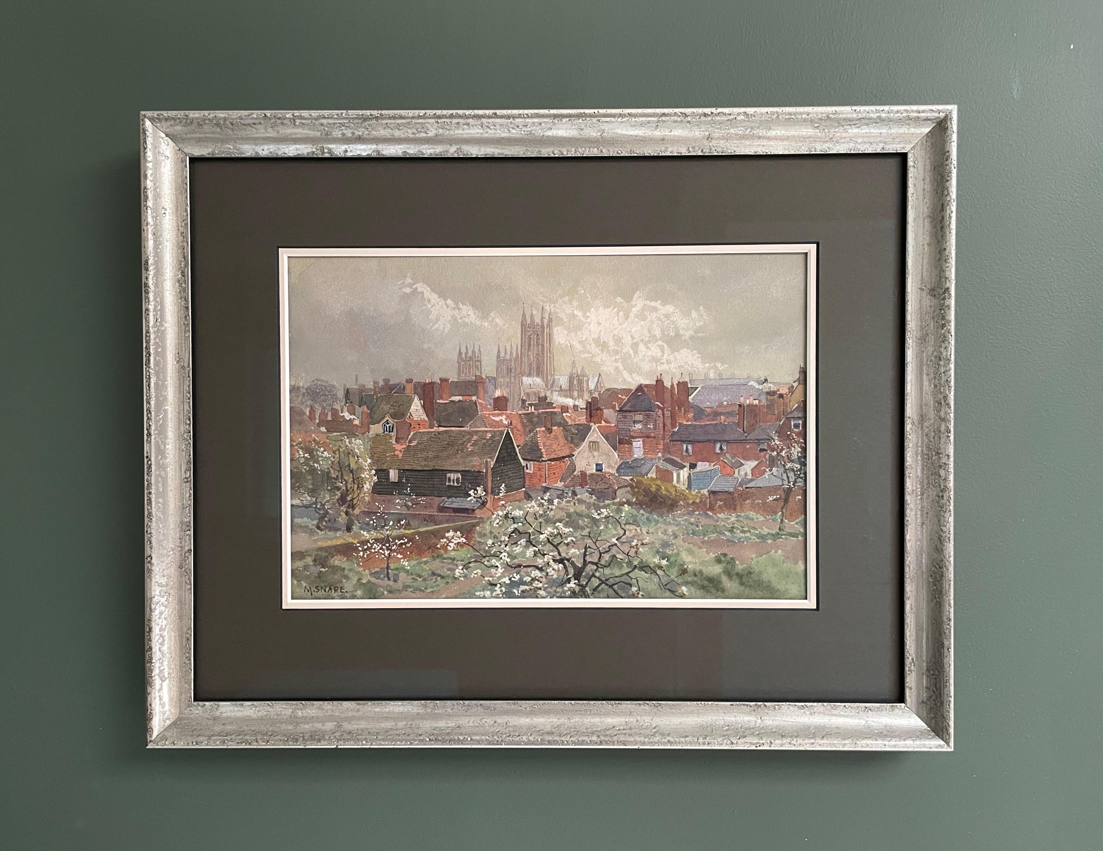 Fine Watercolour of Canterbury Cathedral by Martin Snape c.1920 For Sale 4