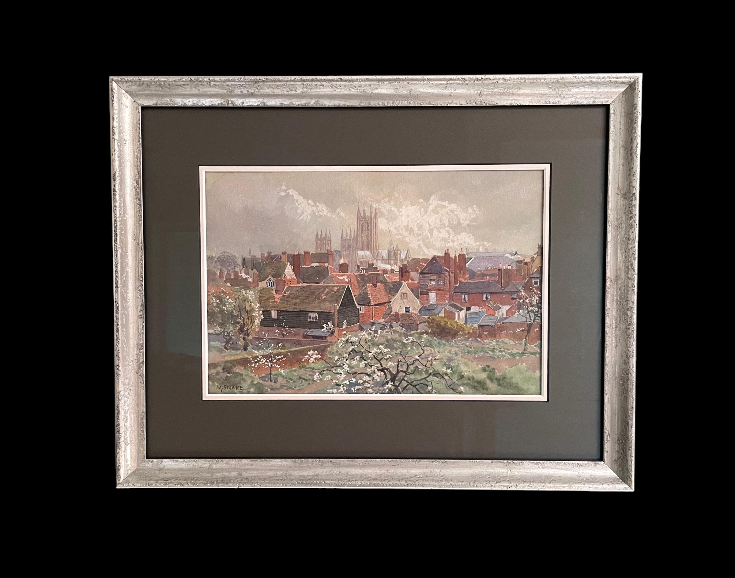 Fine Watercolour of Canterbury Cathedral by Martin Snape c.1920 For Sale 6